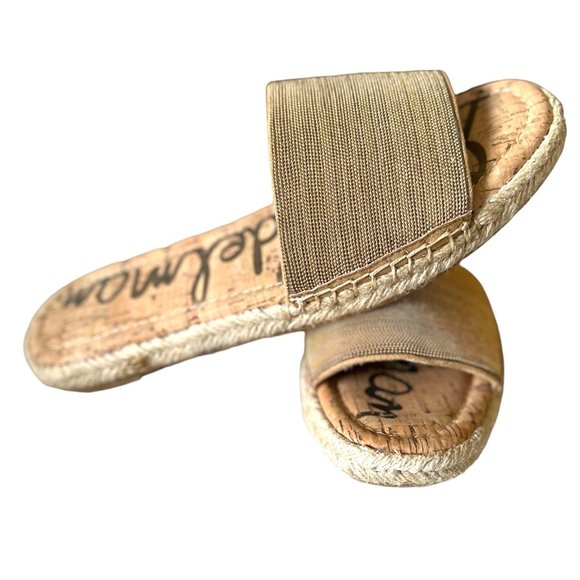 Sam Edelman Aluna Metallic Gold Slides 7.5M - Picture 8 of 9